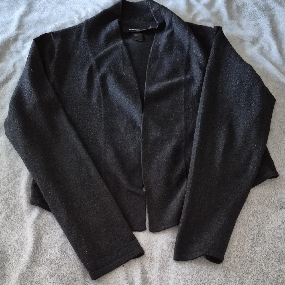 Black Sgimmer Open Front Sweater